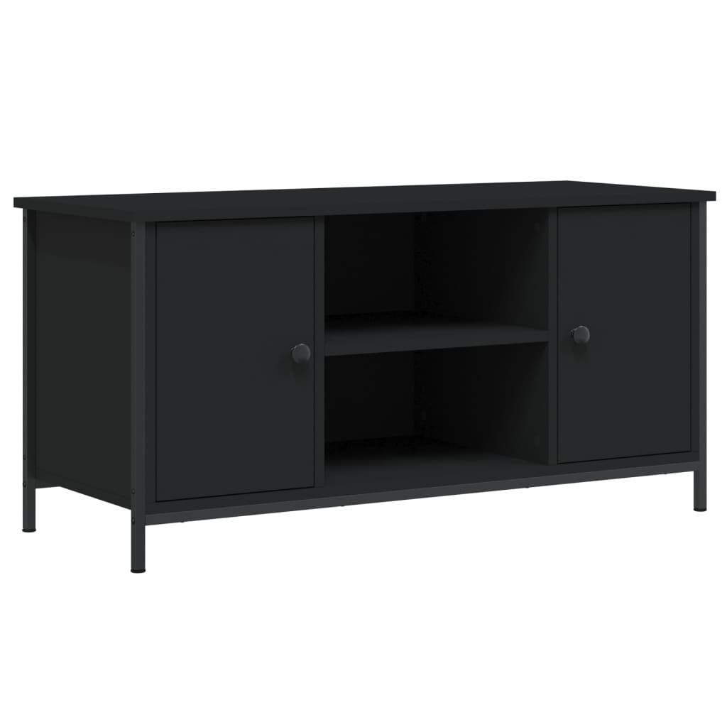 Wooden TV Stand 100cm Wide With 2 Doors - Vantage Home