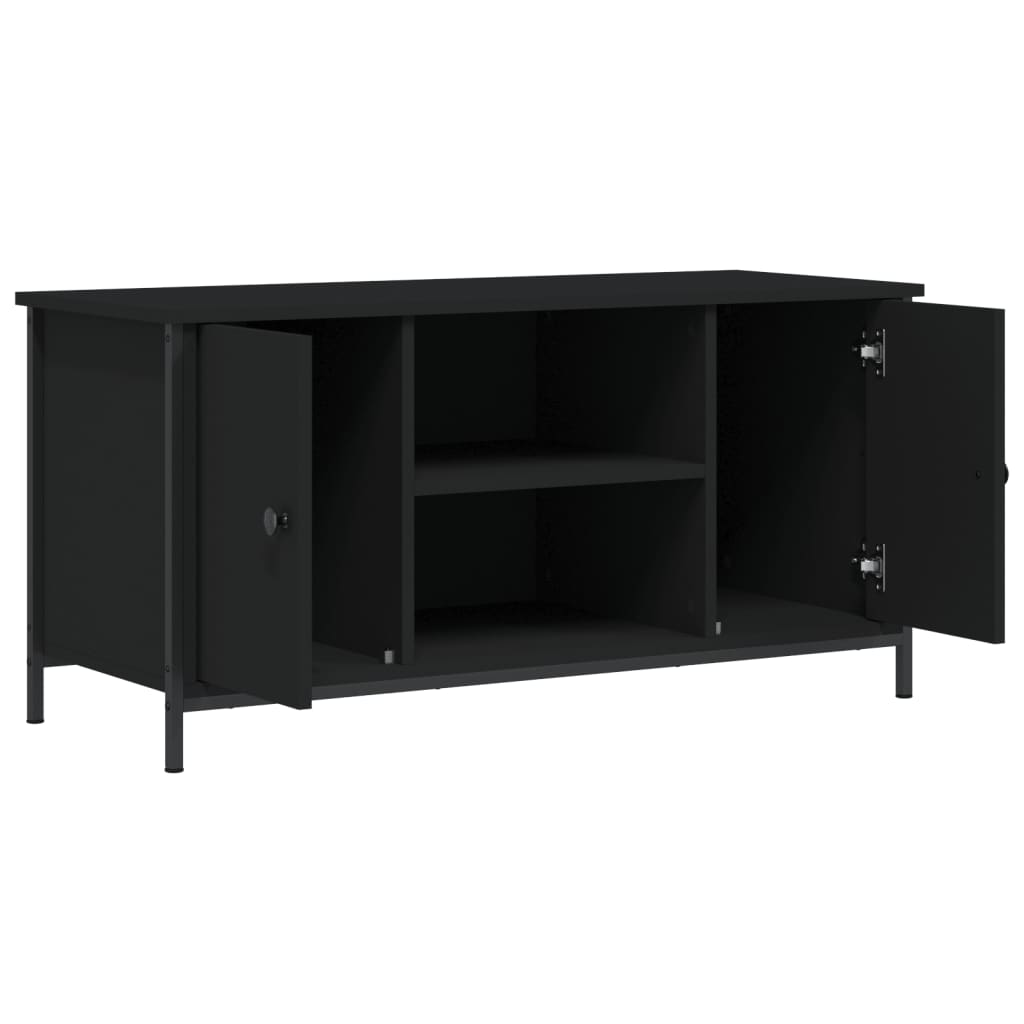 Wooden TV Stand 100cm Wide With 2 Doors - Vantage Home