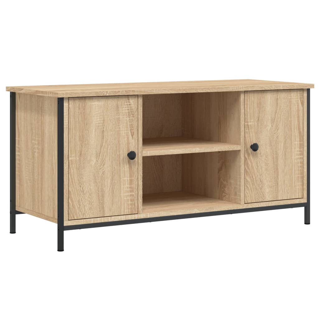 Wooden TV Stand 100cm Wide With 2 Doors - Vantage Home