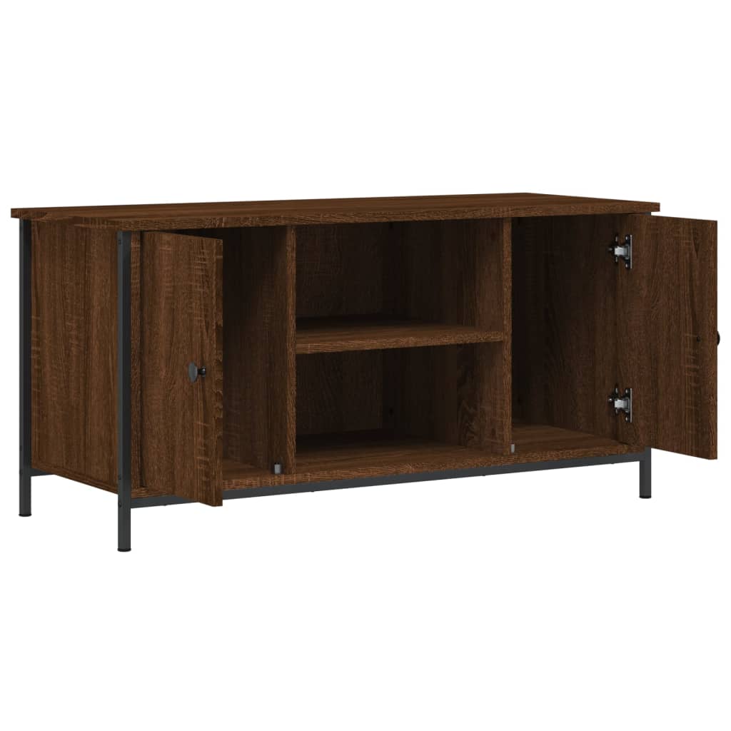 Wooden TV Stand 100cm Wide With 2 Doors - Vantage Home