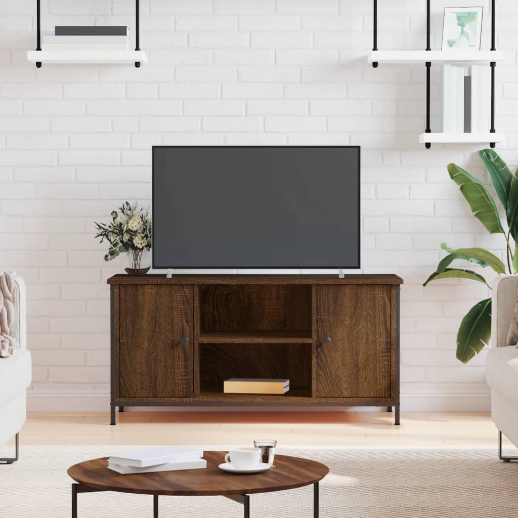 Wooden TV Stand 100cm Wide With 2 Doors - Vantage Home