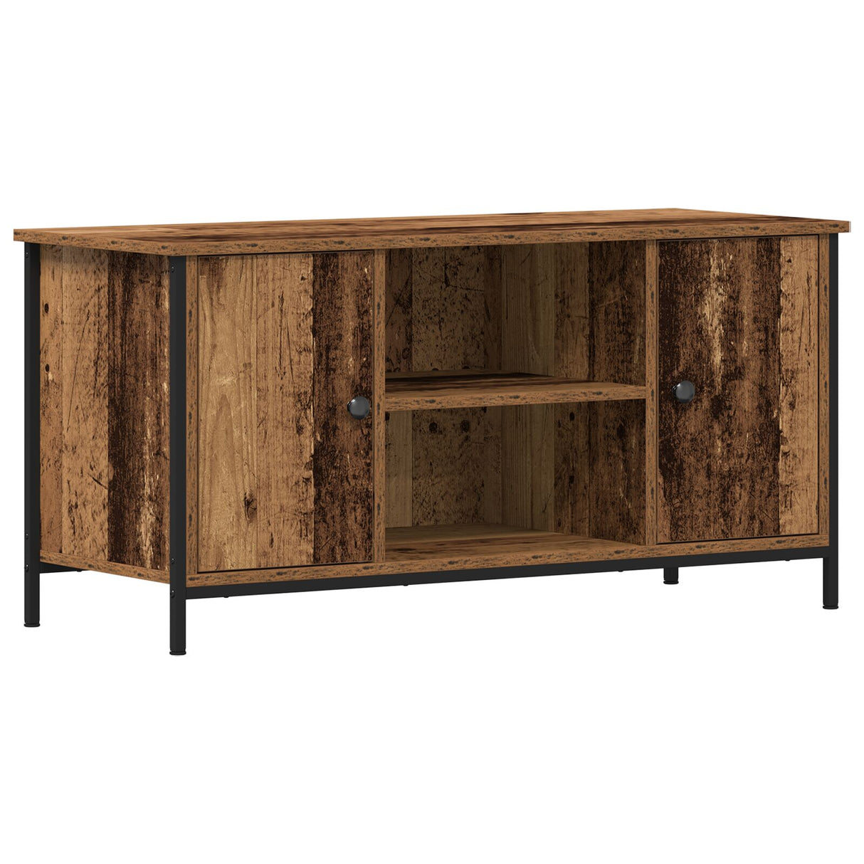 Wooden TV Stand 100cm Wide With 2 Doors - Vantage Home