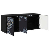 Wooden TV Stand 102cm Wide Wall Hung With 3 Doors - Dokkum
