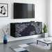 Wooden TV Stand 102cm Wide Wall Hung With 3 Doors - Dokkum