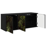Wooden TV Stand 102cm Wide Wall Hung With 3 Doors - Elburg