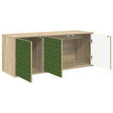 Wooden TV Stand 102cm Wide Wall Hung With 3 Doors - Geleen