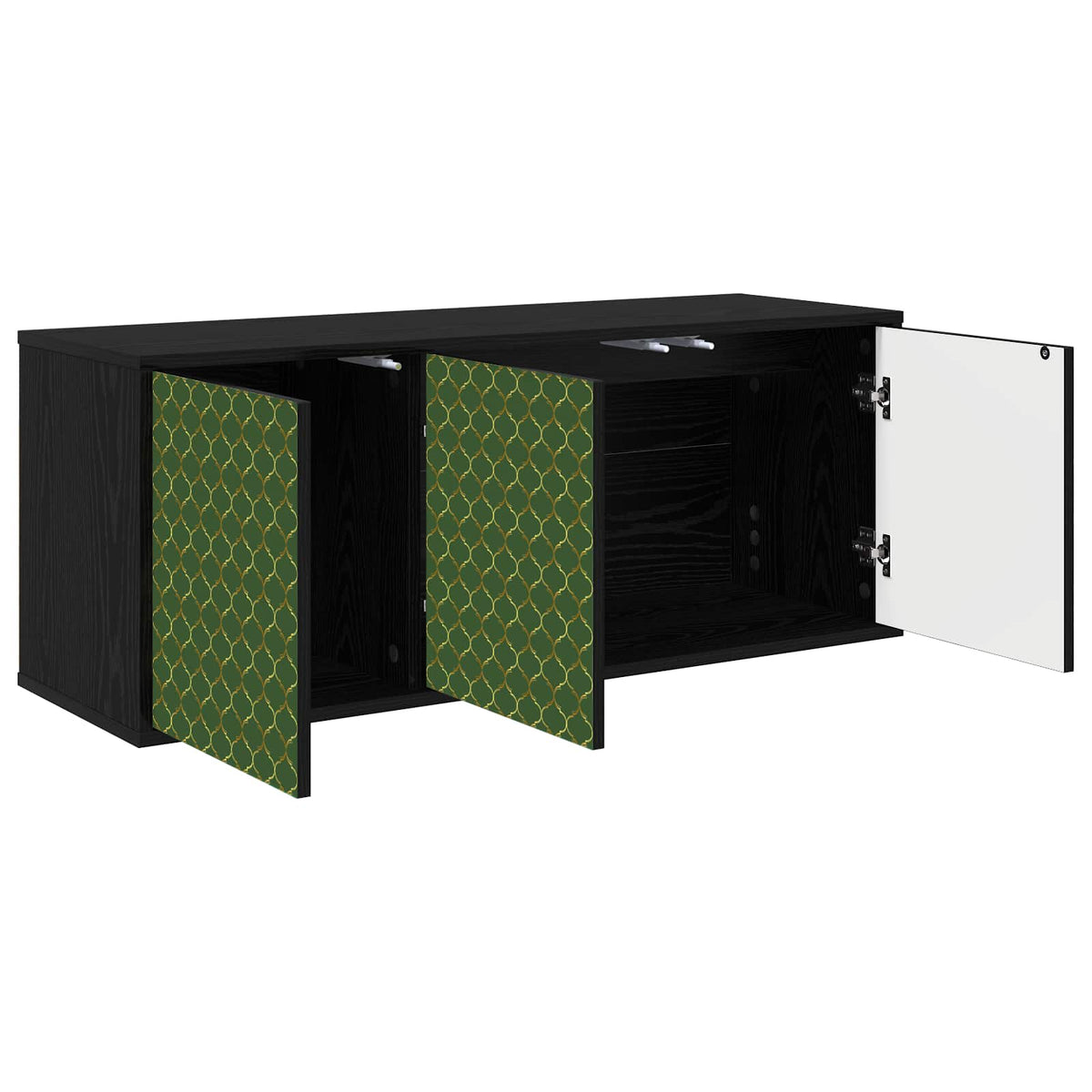 Wooden TV Stand 102cm Wide Wall Hung With 3 Doors - Geleen