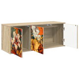 Wooden TV Stand 102cm Wide Wall Hung With 3 Doors - Gennep