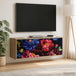 Wooden TV Stand 102cm Wide Wall Hung With 3 Doors - Kiel