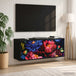 Wooden TV Stand 102cm Wide Wall Hung With 3 Doors - Kiel
