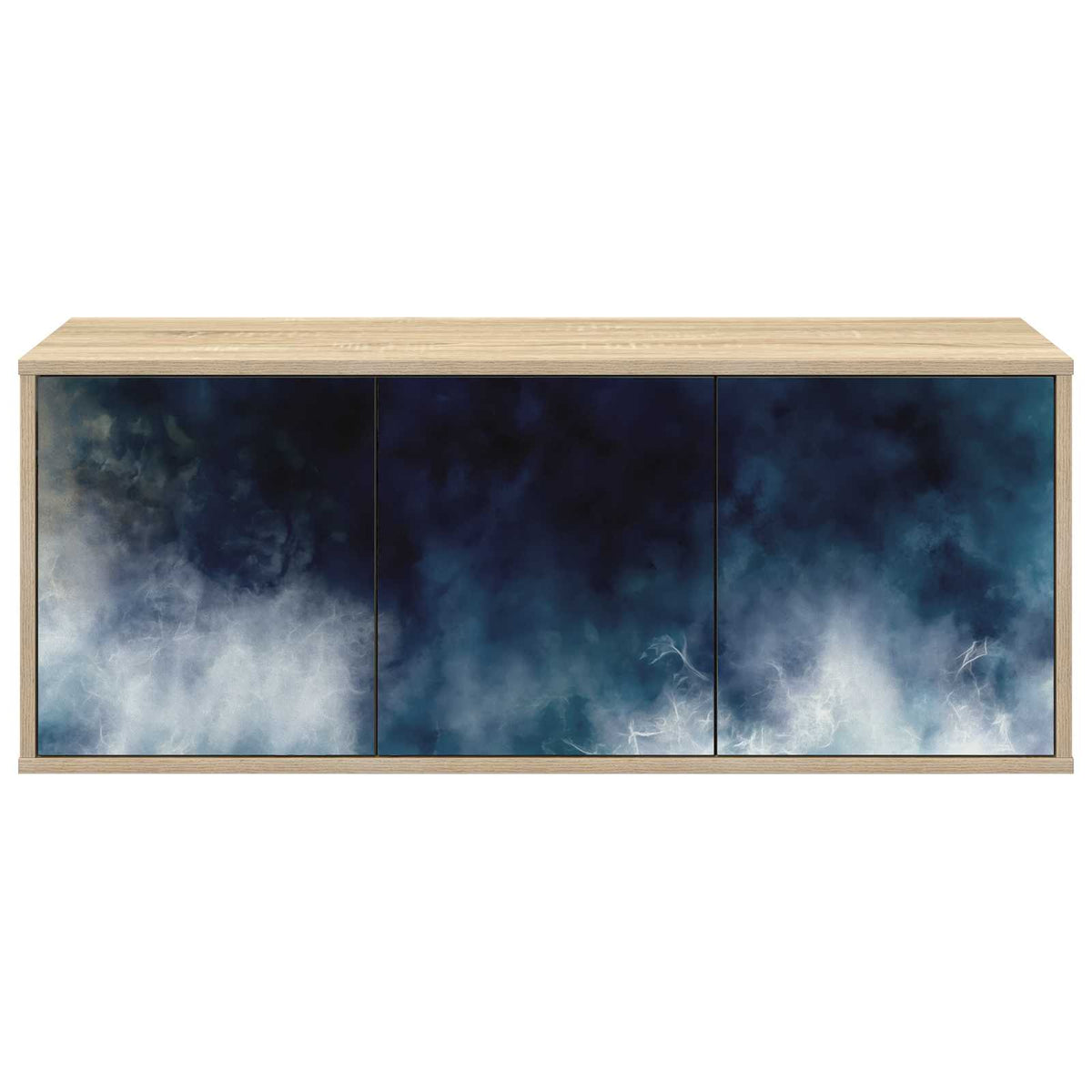 Wooden TV Stand 102cm Wide Wall Hung With 3 Doors - Raalte