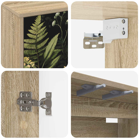 Wooden TV Stand 102cm Wide Wall Hung With 3 Doors - Rhenen