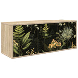 Wooden TV Stand 102cm Wide Wall Hung With 3 Doors - Rhenen
