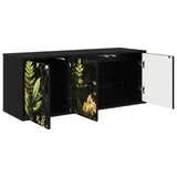 Wooden TV Stand 102cm Wide Wall Hung With 3 Doors - Rhenen