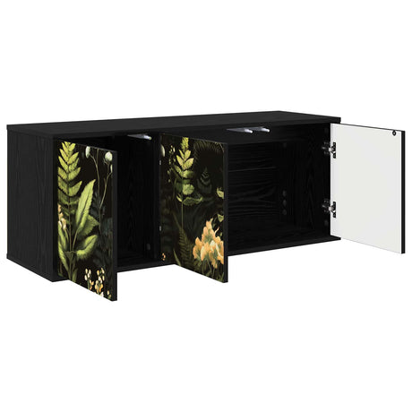 Wooden TV Stand 102cm Wide Wall Hung With 3 Doors - Rhenen