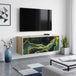 Wooden TV Stand 102cm Wide Wall Hung With 3 Doors - Wijhe