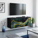 Wooden TV Stand 102cm Wide Wall Hung With 3 Doors - Wijhe