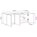 Wooden TV Stand 102cm Wide Wall Hung With 3 Doors - Zaandam