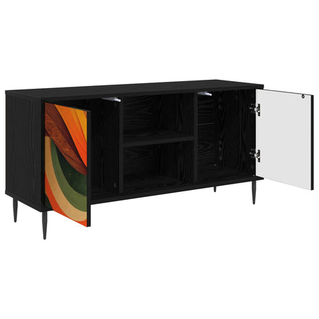 Wooden TV Stand 102cm Wide With 2 Doors And Raised Feet - Bonn
