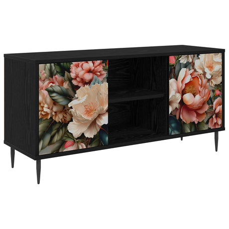 Wooden TV Stand 102cm Wide With 2 Doors And Raised Feet - Borne