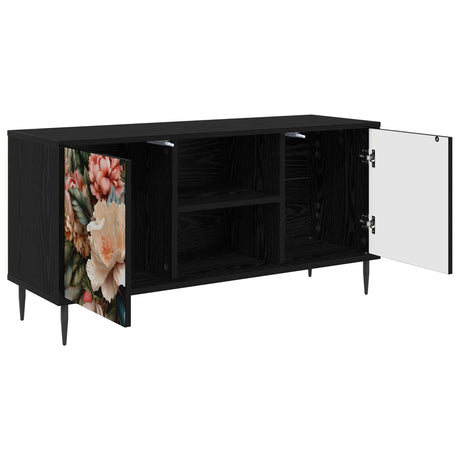Wooden TV Stand 102cm Wide With 2 Doors And Raised Feet - Borne
