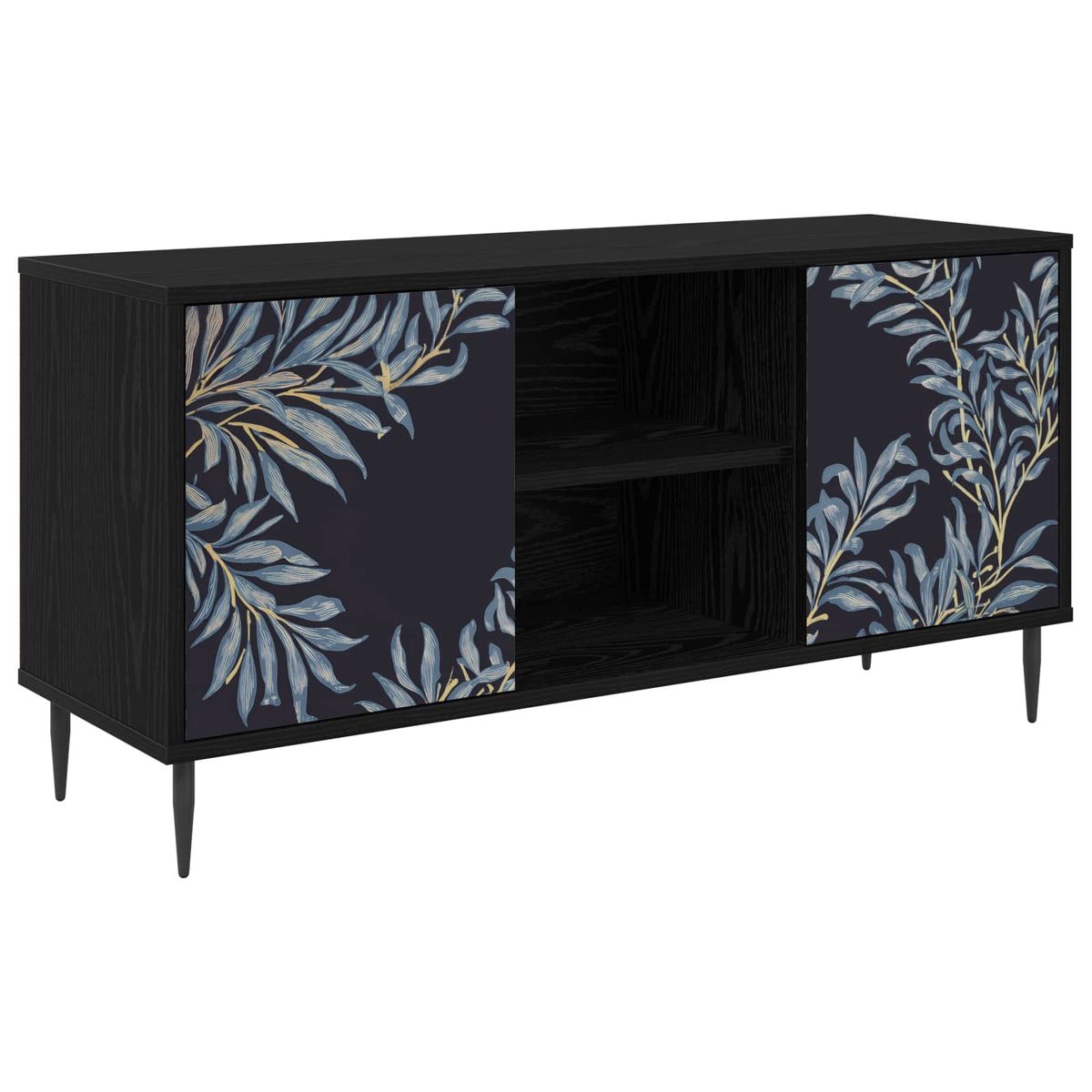 Wooden TV Stand 102cm Wide With 2 Doors And Raised Feet - Dokkum