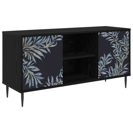 Wooden TV Stand 102cm Wide With 2 Doors And Raised Feet - Dokkum