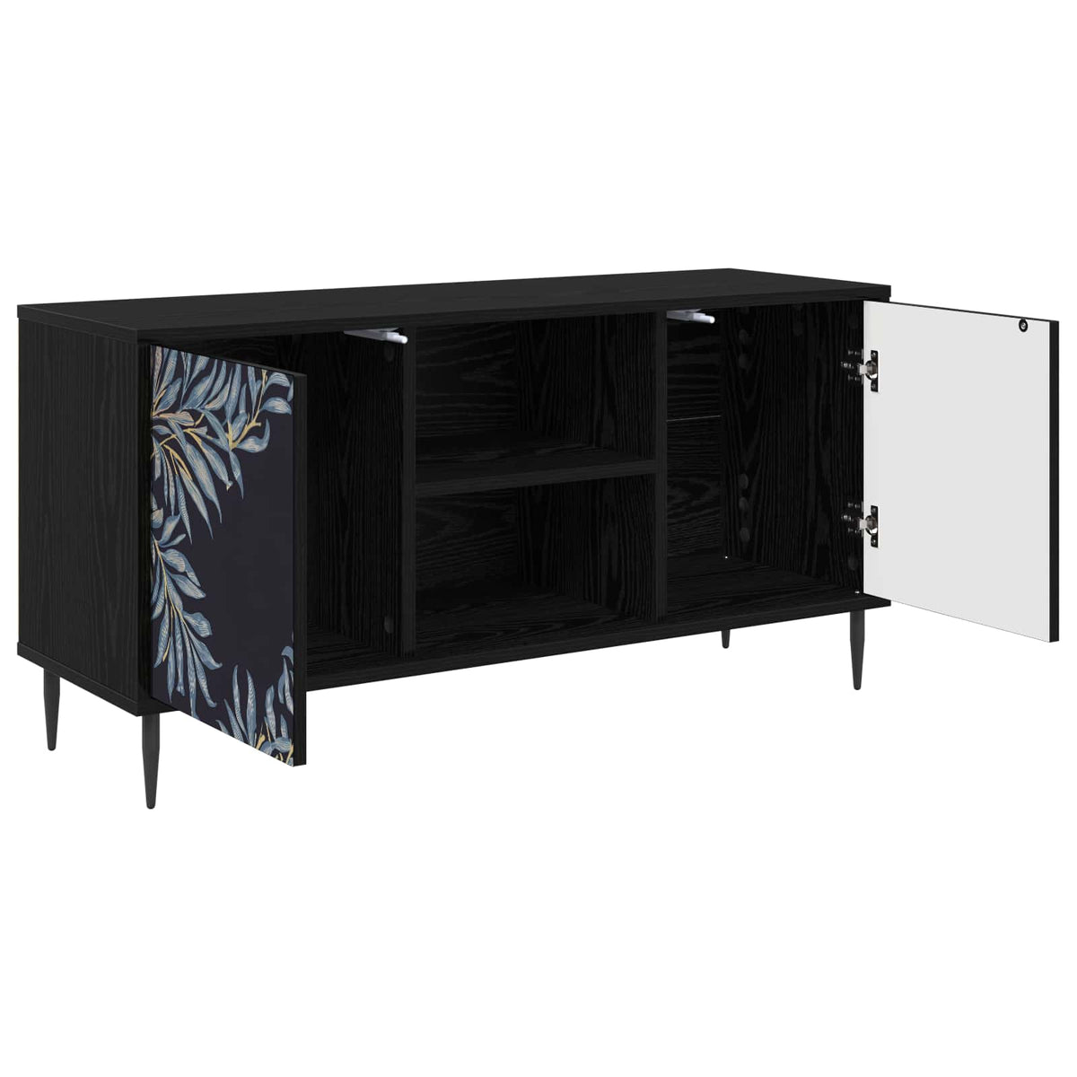 Wooden TV Stand 102cm Wide With 2 Doors And Raised Feet - Dokkum