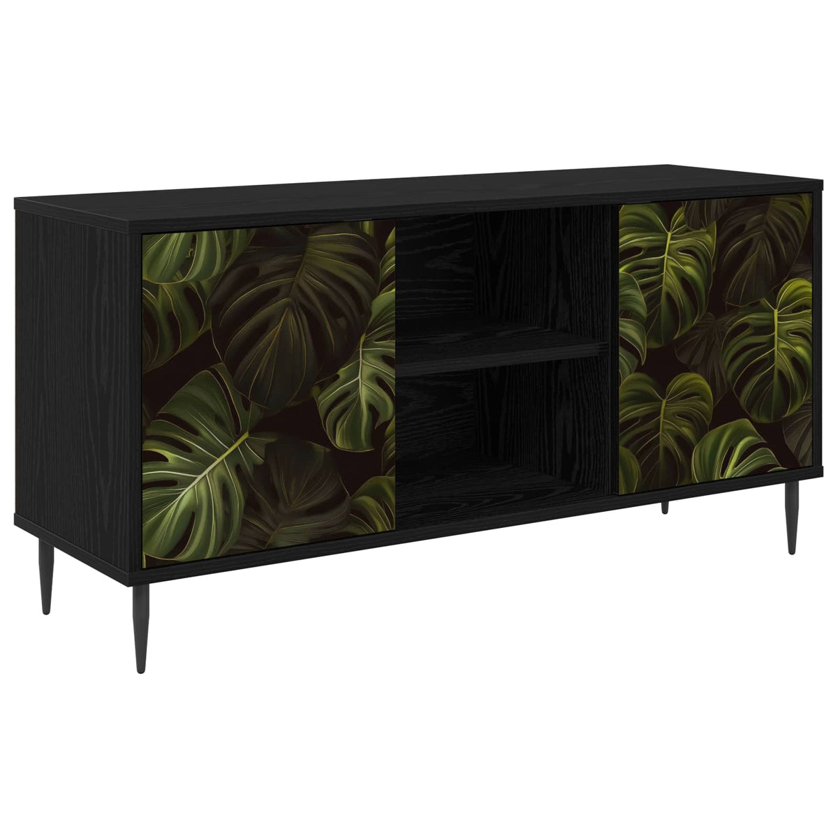 Wooden TV Stand 102cm Wide With 2 Doors And Raised Feet - Elburg
