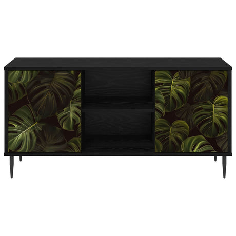 Wooden TV Stand 102cm Wide With 2 Doors And Raised Feet - Elburg
