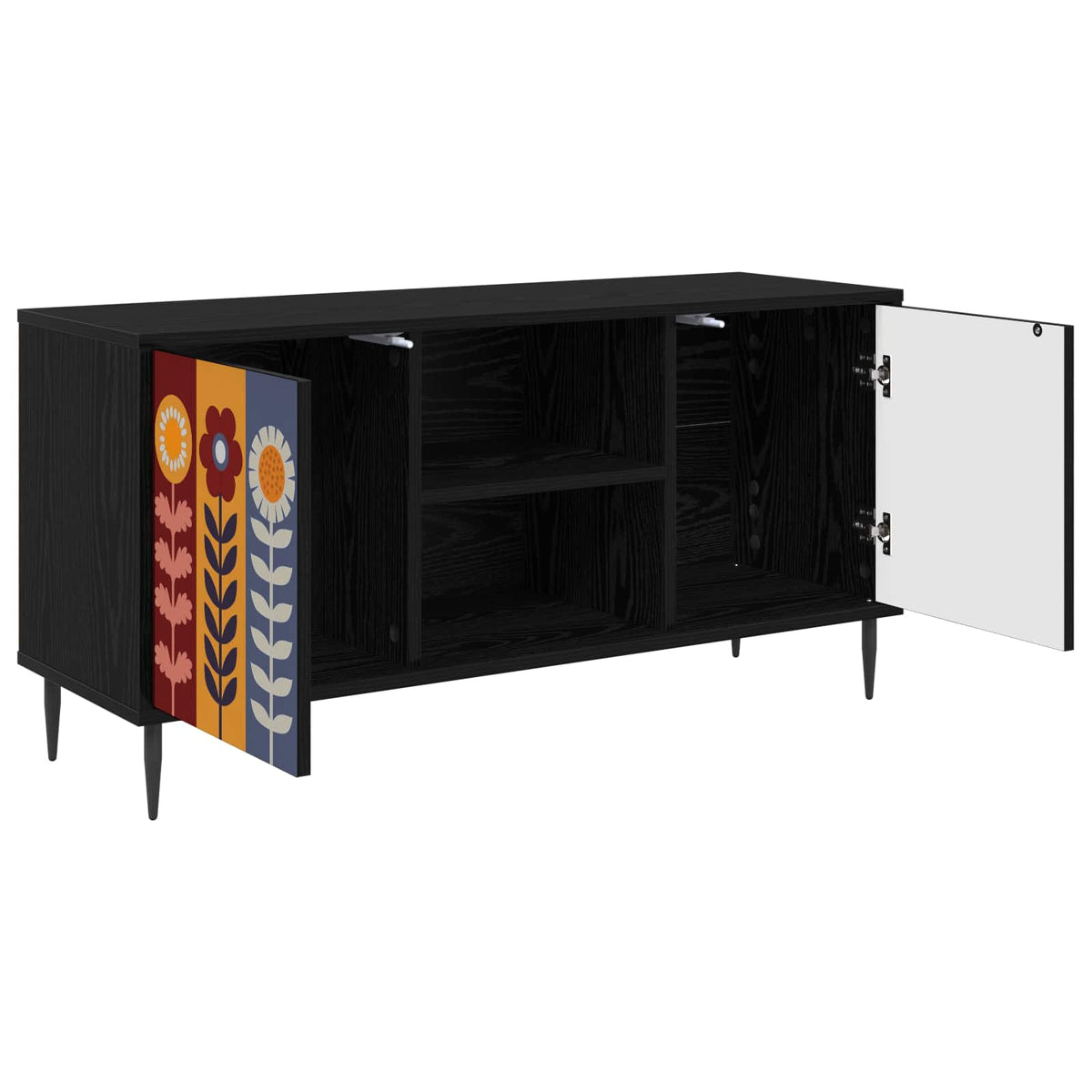 Wooden TV Stand 102cm Wide With 2 Doors And Raised Feet - Essen