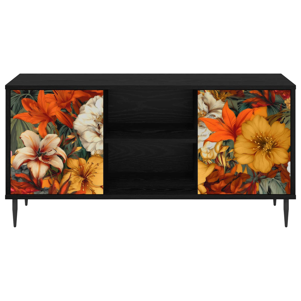Wooden TV Stand 102cm Wide With 2 Doors And Raised Feet - Gennep