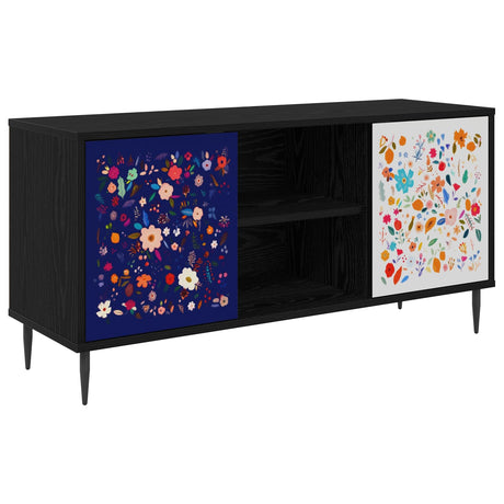Wooden TV Stand 102cm Wide With 2 Doors And Raised Feet - Mainz