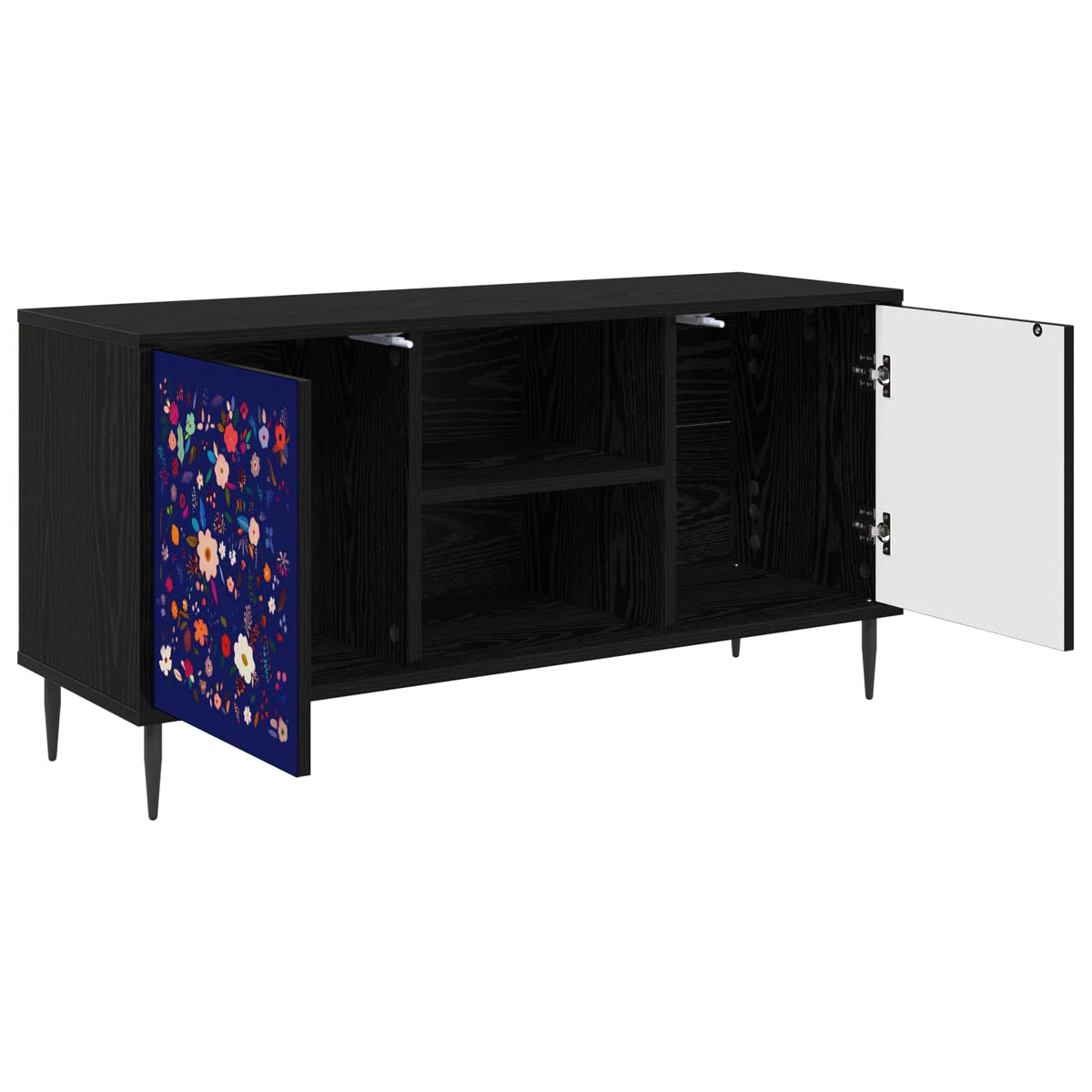 Wooden TV Stand 102cm Wide With 2 Doors And Raised Feet - Mainz