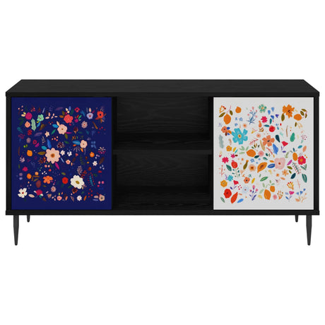 Wooden TV Stand 102cm Wide With 2 Doors And Raised Feet - Mainz