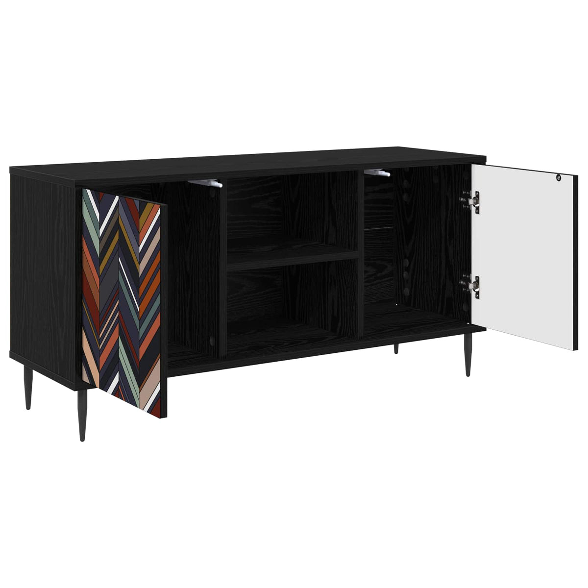 Wooden TV Stand 102cm Wide With 2 Doors And Raised Feet - Ommen