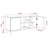 Wooden TV Stand 102cm Wide With 2 Doors And Raised Feet - Ommen