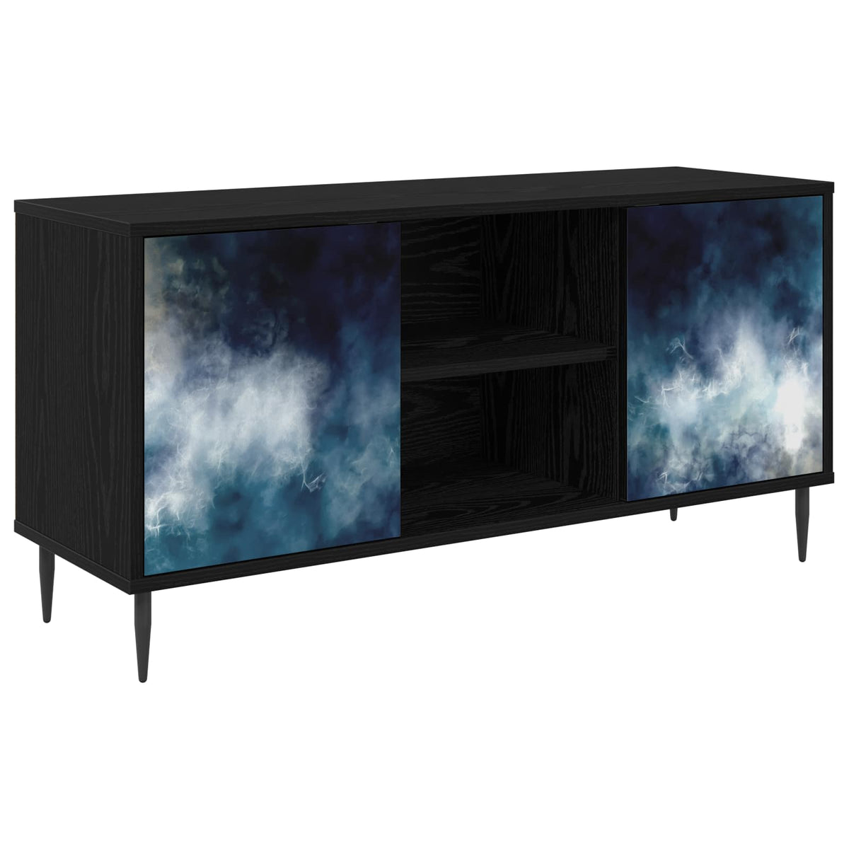 Wooden TV Stand 102cm Wide With 2 Doors And Raised Feet - Raalte