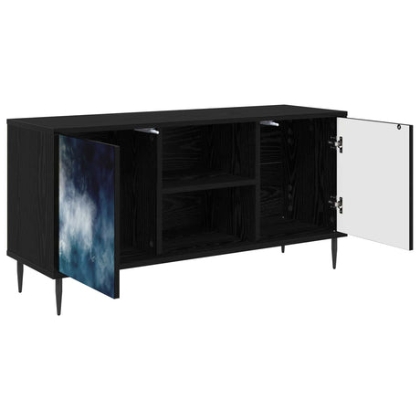 Wooden TV Stand 102cm Wide With 2 Doors And Raised Feet - Raalte