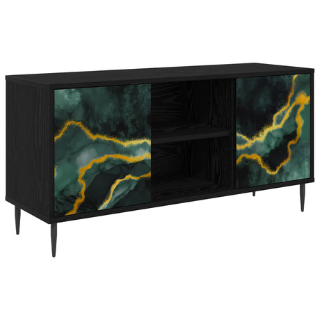Wooden TV Stand 102cm Wide With 2 Doors And Raised Feet - Wijhe