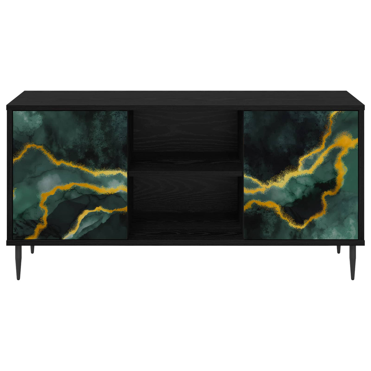 Wooden TV Stand 102cm Wide With 2 Doors And Raised Feet - Wijhe