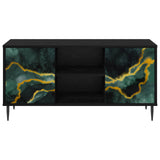 Wooden TV Stand 102cm Wide With 2 Doors And Raised Feet - Wijhe