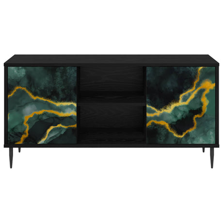 Wooden TV Stand 102cm Wide With 2 Doors And Raised Feet - Wijhe