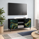 Wooden TV Stand 102cm Wide With 2 Doors And Raised Feet - Wijhe