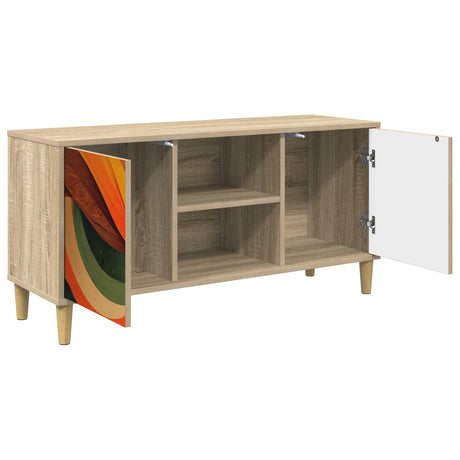 Wooden TV Stand 102cm Wide With 2 Doors - Bonn