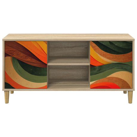 Wooden TV Stand 102cm Wide With 2 Doors - Bonn