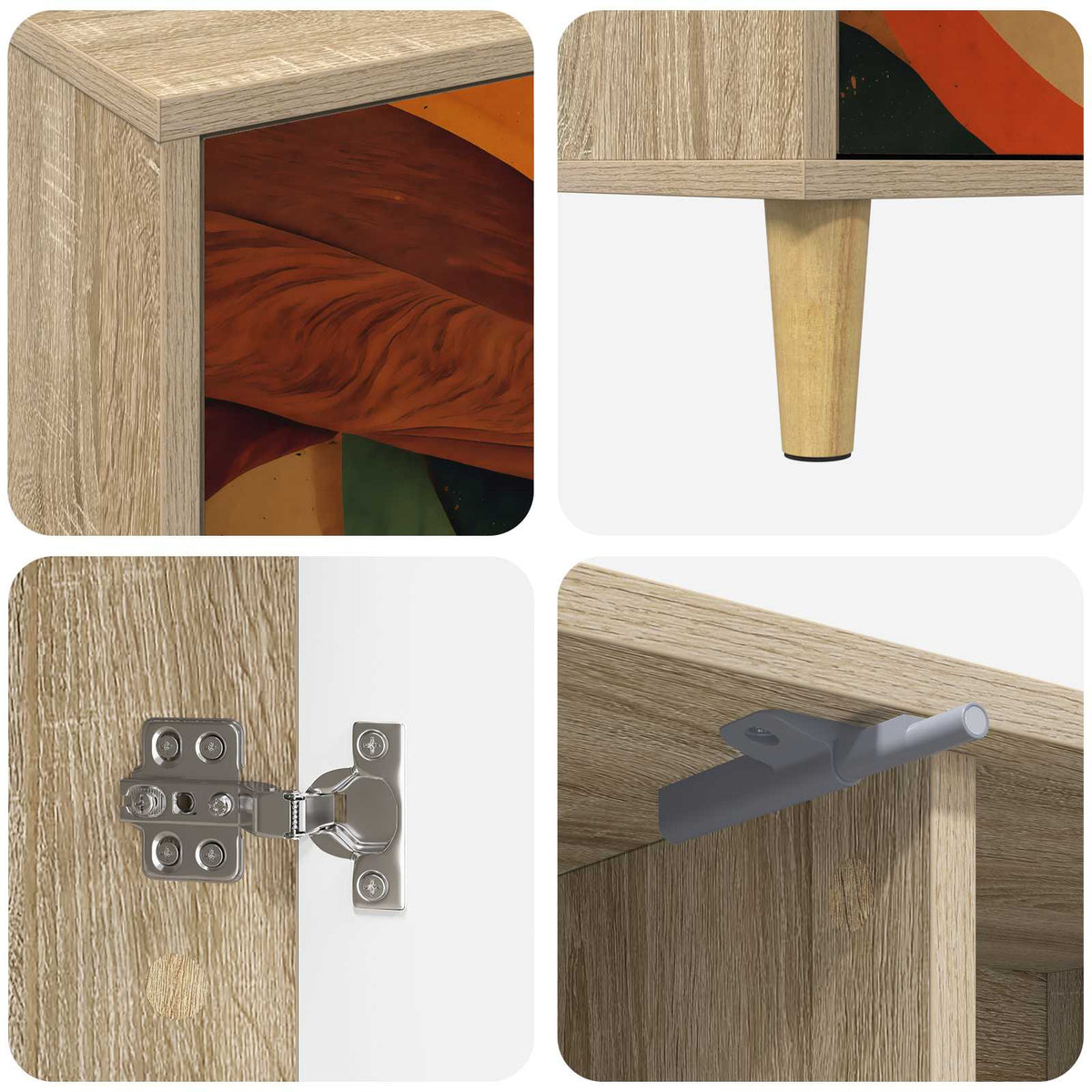 Wooden TV Stand 102cm Wide With 2 Doors - Bonn