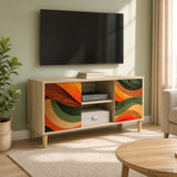 Wooden TV Stand 102cm Wide With 2 Doors - Bonn
