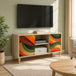 Wooden TV Stand 102cm Wide With 2 Doors - Bonn