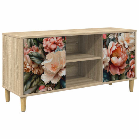 Wooden TV Stand 102cm Wide With 2 Doors - Borne